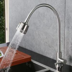 Grifos de Cocina Modernos de Acero Inoxidable, Resistentes y Duraderos, con Salida de Agua Fría, de un Solo Orificio, Extraíbles y Giratorios 360°, Venta al por Mayor de Fábrica - Product Image 6