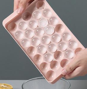 HY Runde Eiswürfelform mit Deckel, Eiskugelform für Gefrierschrank mit Behälter, Mini-Kreis-Eiswürfelform - Product Image 1