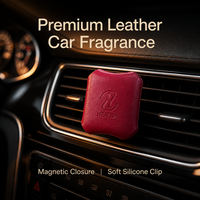 Désodorisant voiture rechargeable en cuir, diffuseur en zinc avec aromathérapie, évaporation naturelle et parfum longue durée