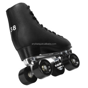 Scarpe classiche con <span class=keywords><strong>pattini</strong></span> <span class=keywords><strong>a</strong></span> <span class=keywords><strong>rotelle</strong></span> nere eleganti <span class=keywords><strong>pattini</strong></span> Quad per adulti - Product Image 3