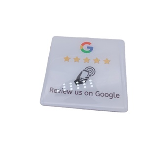 Tag NFC per Menu da Tavolo 120*120mm, Stampa a Colori 213, Recensioni Google, Carta NFC in PVC con Resina Epossidica e Acrilico - Product Image 3