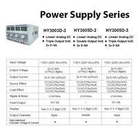 Alimentation électrique analogique linéaire DC HY3003D-3 30V/3A à trois canaux, alimentation de banc à tension et courant variables
