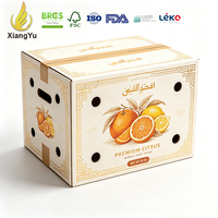 Boîte d'emballage en carton ondulé pour l'exportation de fruits, personnalisée par Xiangyu, avec trous de ventilation pour l'expédition d'oranges et de citrons frais