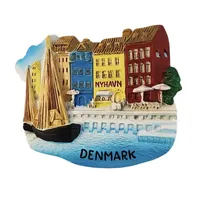 Aimants de réfrigérateur 3D en forme de personnages de dessins animés, souvenirs touristiques, décorations artisanales, cadeaux, Europe, Danemark
