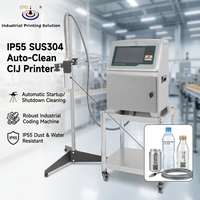 Imprimante à jet d'encre continu industrielle IP55 SUS304, machine de codage à nettoyage automatique pour le marquage des numéros de lot sur les boîtes métalliques
