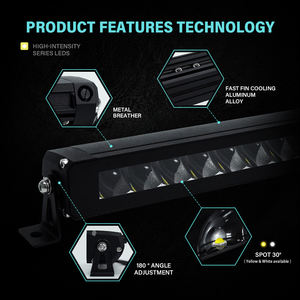 自動車用 40/42/48/50/52/54インチ 12V アンバー オーロラ RGB ストロボ LED ミニライトバー イエロー 車 オフロード ジープ トラック 4x4車両向け - Product Image 3