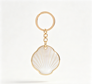 Shell Shape Metal Key Chain Gold Tone Zinc Alloy <b>Keyring</b> Custom Engraved Souvenir Gift - Product Image 4