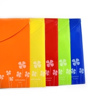 Bolsa para Documentos de PVC Impermeable con Diseño Floral Multicolor Impreso con UV, Cierre de Botón a Presión, para Estudiantes