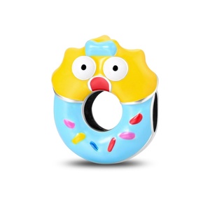 Venta al por mayor transfronteriza de gran demanda: <span class=keywords><strong>Serie</strong></span> de donuts de dibujos animados conectados, Plata 925, Bañado en plata, Cuentas DIY con efecto de aceite, Nuevo modelo W-PAC744 - Product Image 6