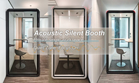 Cabine téléphonique acoustique intérieure miniature, studio privé insonorisé avec éclairage automatique et circulation d'air