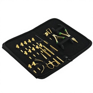 Professional Hair Extension Tools Kit With <b>Crimping</b> Plier 12pcs Hair Clips Hair Parting Tool Mini Scissor loop hook And Needles - Product Image 1