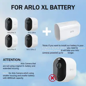 Carregador de bateria para câmera Arlo Pro 14000mAh A-7a bateria recarregável 2 conjuntos Arlo para VMA5410