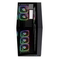 Boîtier PC Gaming Mid-Tower OEM ODM en Acier avec 3 Panneaux en Verre Trempé, Connectivité Arrière, Compatible ATX M-ATX ITX, Refroidissement Liquide 360mm, Type-C, Marque Privée