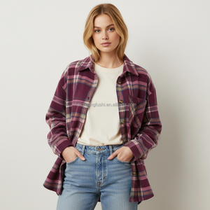 Chemise <span class=keywords><strong>à</strong></span> <span class=keywords><strong>carreaux</strong></span> surdimensionnée pour <span class=keywords><strong>femme</strong></span>, <span class=keywords><strong>veste</strong></span> longue <span class=keywords><strong>à</strong></span> <span class=keywords><strong>carreaux</strong></span> pour l'hiver - Product Image 1