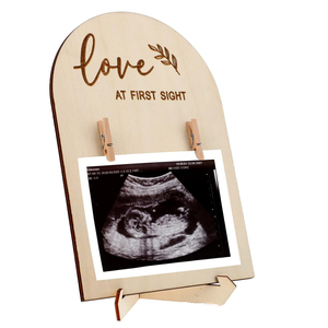 Placa Conmemorativa de Madera <span class=keywords><strong>para</strong></span> Fotos de Bebés, Soporte de Almacenamiento de Hitos del Recién Nacido, Marco de Fotos de Doble Cara <span class=keywords><strong>para</strong></span> Bebés, Soporte de Exhibición <span class=keywords><strong>para</strong></span> 100 Días de Vida del Bebé - Product Image 2