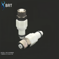 Raccord rapide mâle BRT 1/4'' (6,4 mm) avec valve pour tube d'encre d'imprimante