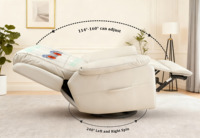 Canapé inclinable électrique en cuir véritable avec fonction de massage par vibration et télécommande pour home cinéma et salon
