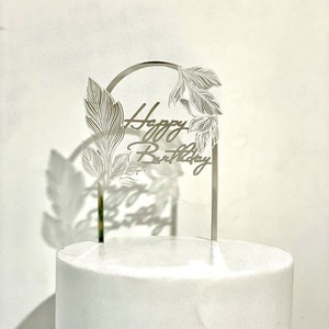 Acrilico Cake Topper 3 colori per buon compleanno matrimonio torta di compleanno decorazioni forniture - Product Image 4