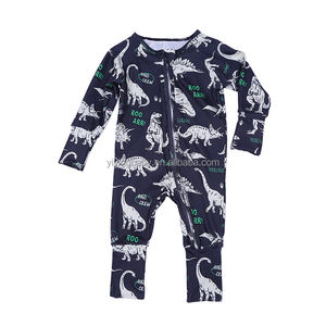Tuta in morbido bambù Unisex personalizzata pigiama manica lunga pagliaccetti con cerniera stampati con animali dormienti <span class=keywords><strong>per</strong></span> abiti da bambina - Product Image 3