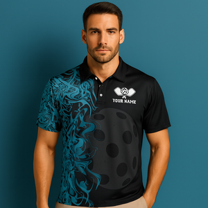 Camiseta Polo deportiva de manga corta transpirable de secado rápido para hombre con estampado personalizado ropa Pickleball de verano con cuello de Polo - Product Image 1