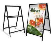 Panneau publicitaire pliable en fer, personnalisable, durable, double face, pour trottoir, cadre de signalisation, affiche