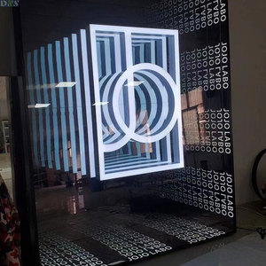 Customized LED Infinity Reflection Bathroom <strong>Mirror</strong> For Hotels Shops And Bars For Company Signage - Product Image 4