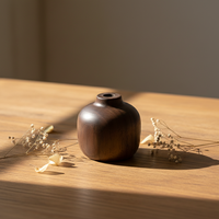 Diffuseur d'huiles aromatiques en bois de noyer noir écologique, mini vase, pot-pourri d'encens chinois, décoration pour la maison et le bureau