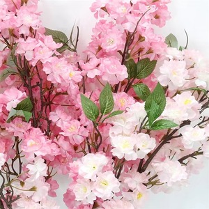 Centre de table de mariage, fleurs de cerisier blanches et roses, branches d'arbre, fleurs de cerisier artificielles en tissu de soie, tiges de sakura - Product Image 5