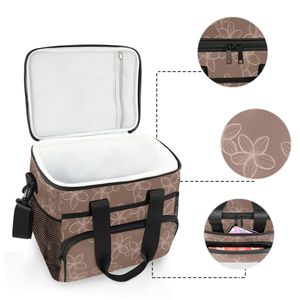Bolsa Térmica Aislante para Entrega de Alimentos con Estampado Floral Hawaiano, Bolsa Aislante Reutilizable, Bolsa Refrigeradora Grande para Playa - Product Image 3