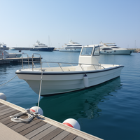Grandseaboat Nouveau bateau de pêche sportif de petite taille en fibre de verre de 6,8 m avec moteur hors-bord blanc à vendre