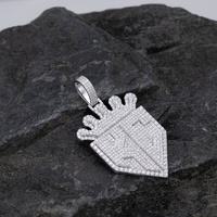 Bijoux Messi MSN-770 Or Blanc 9K Diamant de Laboratoire Pendentif Hip-hop Designs de Pendentifs en Or Pendentif Lettre pour Hommes