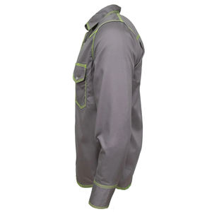 OEM رمادي NFPA مقاوم للهب طويل الأكمام قميص عمل مضاد للساكنة FRC لؤلؤ المفاجئة لحام ملابس عمل للرجال - Product Image 4