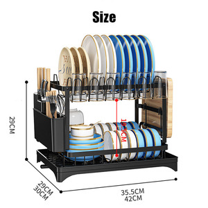 Escurridor de Platos Moderno en Oferta, Ahorra Espacio, Escurridor de Platos de 2 Niveles, Organizador, Juego de Escurridor, Escurridor <span class=keywords><strong>Plegable</strong></span>, Escurridor de Cubiertos - Product Image 2