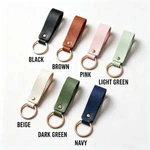 Porte-clés personnalisé en <span class=keywords><strong>cuir</strong></span> PU avec sangle de poignet, texte et logo sur mesure, chaîne de sac, accessoire anti-perte, multicolore, cadeaux pratiques - Product Image 5