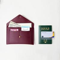 Porte-monnaie en cuir PU, élégant et portable, avec pince à billets, porte-documents, pochette multi-usages pour billets de voyage et rangement de passeport