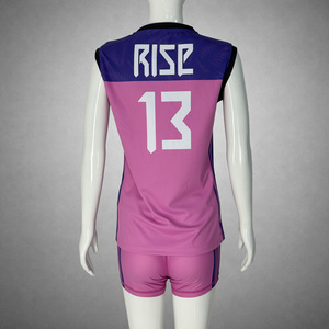 เสื้อวอลเลย์บอลแขนกุดสีชมพูสำหรับทีมหญิง พิมพ์ลายเฉพาะตัว เย็บตะเข็บเสริมความแข็งแรง - Product Image 3