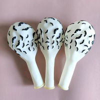 Ballons en latex d'Halloween de 12 pouces, fond de lune et chauve-souris noirs, décoration de fête