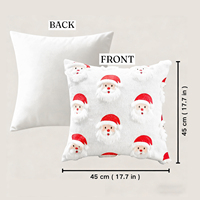 Lot de 4 housses de coussin de Noël en polyester à texture lin, imprimé bonhomme de neige et carreaux Buffalo, carrées, pour décoration