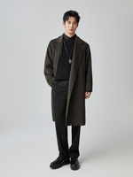 Manteau en laine pour homme, long, double face, double boutonnage, décontracté, uni, couleur unie, luxe léger, réversible, imperméable, respirant