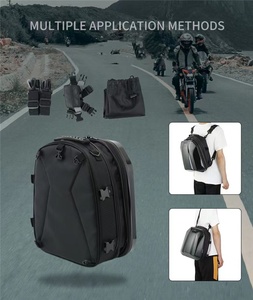 Équipement de vélo de terre Sac arrière Sac de siège arrière rigide ABS étanche Sac de casque Sac à dos - Product Image 6
