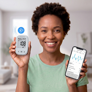Glucómetro Inteligente con Bluetooth para Medir la <span class=keywords><strong>Glucosa</strong></span> en Sangre, Monitor <span class=keywords><strong>de</strong></span> Azúcar en Sangre sin Codificación, Pantalla LCD Grande para Personas Mayores, Glucómetro Eléctrico con Certificación CE - Product Image 2
