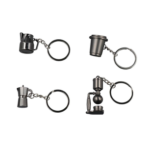 Porte-clés personnalisé en alliage d'aluminium 3D de haute qualité avec logo sur mesure, cadeau promotionnel gravé, mini porte-clés café, en stock - Product Image 1