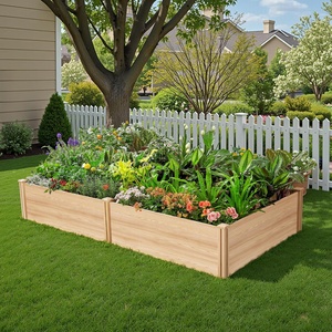 Bac à jardin <span class=keywords><strong>surélevé</strong></span> en <span class=keywords><strong>bois</strong></span> de 8x4 pieds, profondeur de 15 pouces, <span class=keywords><strong>pour</strong></span> légumes, herbes, fleurs, jardinage en plein air, design à base ouverte - Product Image 6