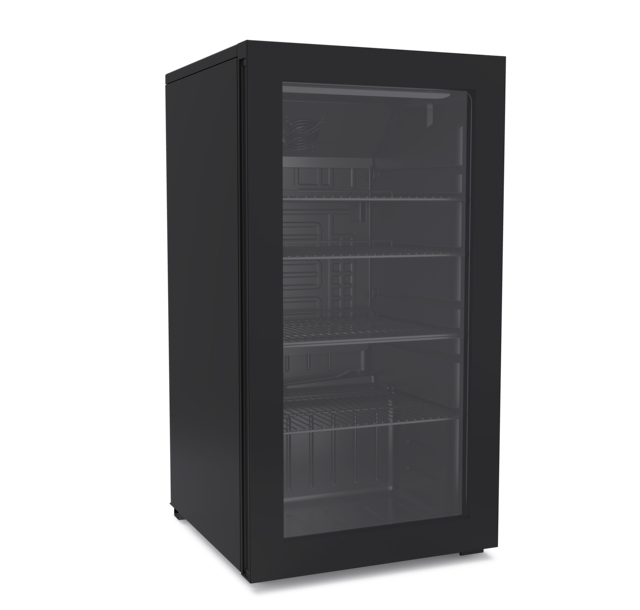 Brand New LSC-92YL Mini Fridge Freezer with Glass Door Compact Compressor Electric Refrigerator