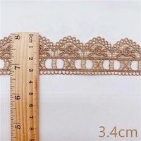 Dentelle française dorée à motifs de papillons, accessoires de vêtement, broderie informatique, soluble dans l'eau, broderie d'amour, demi-dentelle pour mariage