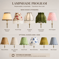 Lampe de table sans fil rechargeable DC simple pour mariage avec ampoule LED E14 et abat-jour en tissu à franges florales pour la décoration d'événements