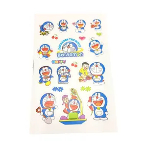 Wholesale Japanese Cartoon Stickers Paper PVC 2D Doraemon Cartoon Sticker Labels Sheet for Children Kids Luggage Guitar