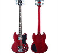 Basse Électrique SG 4 Cordes Bourgogne Corps Acajou Touche Palissandre Guitare Basse Électrique Service Personnalisé Disponible