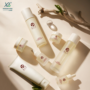 Botol pompa kaca datar 30ml, Set perawatan kulit kunyit ramah lingkungan 50ml 100ml 120ml untuk perawatan kulit - Product Image 2