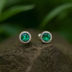<b>Crystal</b> <b>Earrings</b> 316L Stainless Steel PVD Gold Plating Sustainable Resistant <b>Studs</b> - Product Image 2